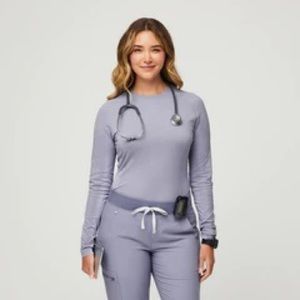 Figs Vapor Blue Salta under scrub top S and Granville XS petite jogger like new.